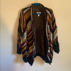 Oliver Garner & Gold Fuzzy Cardigan